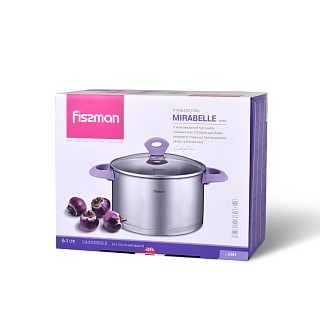 Кастрюля со стеклянной крышкой Fissman MIRABELLE 24x13,5 см на 6,1 л (5407)
