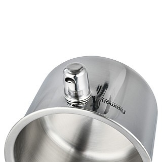 Ковшик с двойными стенками Fissman 14x11 см / 1,1 л для водяной бани со свистком (5125)