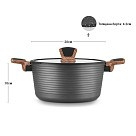 Кастрюля Fissman DIAMOND GREY 20x10 см / 2,6 л со стеклянной крышкой (14304)