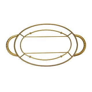 Блюдо сервировочное Fissman 34,2x18,7х6,5 см на стальной подставке фарфора (16122)