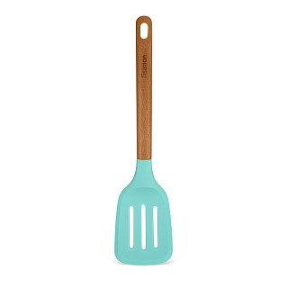 Лопатка з прорізями Fissman 35,5 см ESSENTIAL з дерев`яною ручкою силікон (1111)