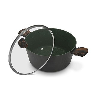 Кастрюля Fissman 28x13,5 см/7,1 л CUISINE со стеклянной крышкой алюминий с антипригарным покрытием (14594)