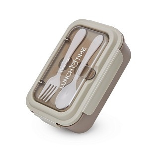 Ланч-бокс Fissman з двома відділенням 20,5х13,5х7,8 см 800 мл, колір коричневий нержавіюча сталь (16755)