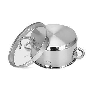 Набор посуды Fissman FEDERICA приметов со стеклянными крышками нержавеющая сталь (5399)