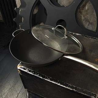 Cковородка Fissman вок MELITA 30x8 см со стеклянной крышкой (4003)