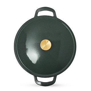 Каструля Fissman LE MANS GREEN 24x11,5 см / 4,5 л. з кришкою емальований чавун (4155)