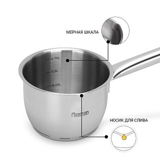 КІвш Fissman LEDA 14x8,5 см / 1,2 л без кришки нержавіюча сталь (5239) КІвш Fissman LEDA 14x8,5 см / 1,2 л без кришки нержавіюча сталь (5239)