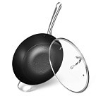 Cковорідка Fissman вок MELITA 30x8 см зі скляною кришкою (4003)