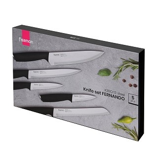Набір ножів Fissman 5 предметів FERNANDO X30Cr13 сталь (2776) Набір ножів Fissman 5 предметів FERNANDO X30Cr13 сталь (2776)