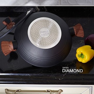 Вок Fissman DIAMOND GREY 3,6 л зі скляною кришкою (14302) Вок Fissman DIAMOND GREY 3,6 л зі скляною кришкою (14302)