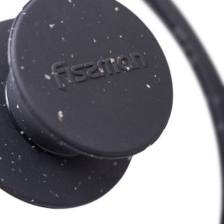 Крышка Fissman 22 см ARCADES с "мраморным" силиконовым ободком черный цвет стекло (19902)