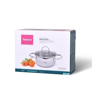 Каструля зі скляною кришкою Fissman CALLISTO 18x8,5 см на 2 л (5206) Каструля зі скляною кришкою Fissman CALLISTO 18x8,5 см на 2 л (5206)