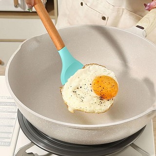 Лопатка Fissman 35,5 см ESSENTIAL с деревянной ручкой силикон (1110)