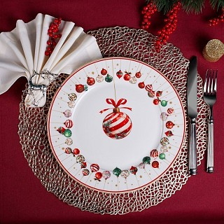 Тарелка Fissman CHRISTMAS BALLS 27 см фарфор (16081)