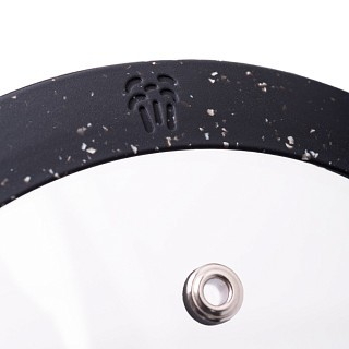 Крышка Fissman 16 см ARCADES с "мраморным" силиконовым ободком цвет черный (19900) Крышка Fissman 16 см ARCADES с "мраморным" силиконовым ободком цвет черный (19900)