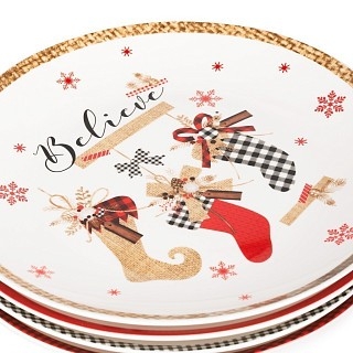 Набор Fissman из 4-х тарелок 20 см фарфор (14058)