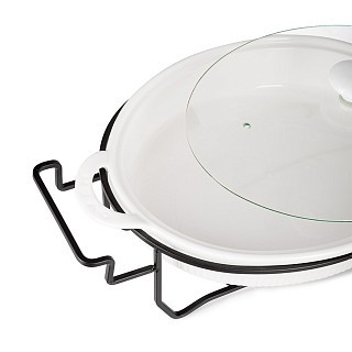 Марміт овальний Fissman 31x25,5x6,5 см / 2,1 л фарфор (14160)