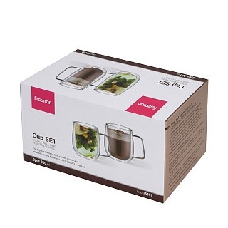 Набір з 2-х склянок Fissman з подвійними стінками 300 мл жароміцне скло (16499)