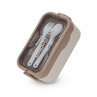 Ланч-бокс Fissman с регулируемым отделением 19,5х11,5х7,8 см 1000 мл, цвет коричневый пластик (16750)