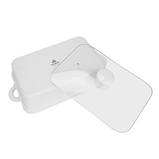 Прямоугольная форма для запекания Fissman 27х19х6 см / 1,6 л со стеклянной крышкой фарфор (14156)