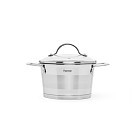 Каструля Fissman TIERNO 16x9,5 см / 1,5 л зі скляною кришкою нержавіюча сталь (5489)