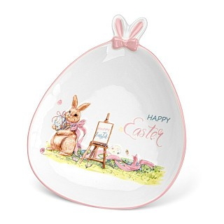 Блюдо овальне Fissman HAPPY EASTER 22,5х18,5 см доломіт (0441)