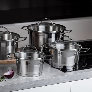Кастрюля Fissman TIERNO 24x13,5 см/5,25 л со стеклянной крышкой нержавеющая сталь (5496) Кастрюля Fissman TIERNO 24x13,5 см/5,25 л со стеклянной крышкой нержавеющая сталь (5496)