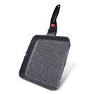 Квадратна сковорідка-гриль 28x4,5 см Fissman LA GRANITE зі знімною ручкою (4628)