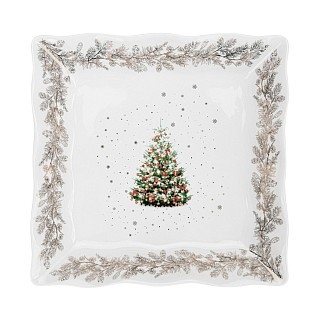 Блюдо Fissman CHRISTMAS квадратне 22х22 см порцеляна (14020)