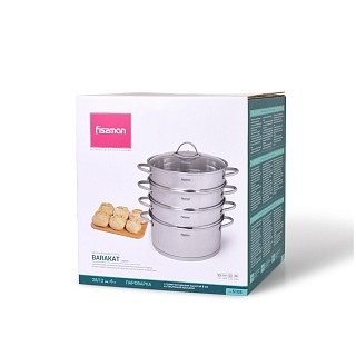 Кастрюля для варки мантов Fissman BARAKAT 28x12см с 3 съемными дисками 28x8 cm (5108) Кастрюля для варки мантов Fissman BARAKAT 28x12см с 3 съемными дисками 28x8 cm (5108)