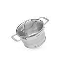 Каструля Fissman TIERNO 18x10,5 см / 2,2 л зі скляною кришкою нержавіюча сталь (5494)