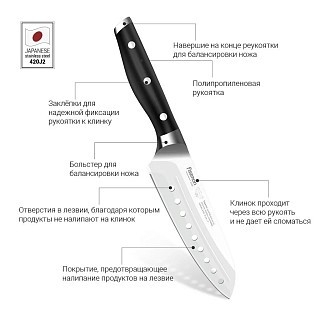 Сантоку ніж Fissman TAKATSU 18 см (2360) Сантоку ніж Fissman TAKATSU 18 см (2360)