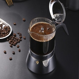 Гейзерная кофеварка Fissman на 6 порций 240 мл нержавеющая сталь и стекло (3298) Гейзерная кофеварка Fissman на 6 порций 240 мл нержавеющая сталь и стекло (3298)