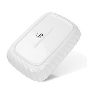 Блюдо сервірувальне Fissman 35,7x19,3х6,8 см на сталевій підставці порцеляна (16124)