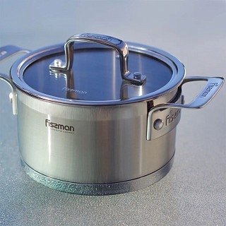 Каструля Fissman FOBUS 20x10 см /3,1 л  із скляною кришкою (5383) Каструля Fissman FOBUS 20x10 см /3,1 л  із скляною кришкою (5383)