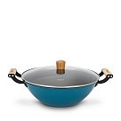 Сковорода Fissman SEAGREEN 30x10,5 см/5 л с деревянной ручкой (4013)