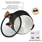 Каструля Fissman DIAMOND GREY 20x10 см / 2,6 л зі скляною кришкою (14304)