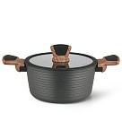 Каструля Fissman DIAMOND GREY 20x10 см / 2,6 л зі скляною кришкою (14304)