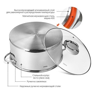 Кастрюля для варки мантов Fissman BARAKAT 28x12см с 3 съемными дисками 28x8 cm (5108) Кастрюля для варки мантов Fissman BARAKAT 28x12см с 3 съемными дисками 28x8 cm (5108)