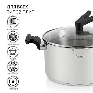 Кастрюля Fissman ELIZ 20x11 см/3,3 л. со стеклянной крышкой нерж. сталь (5318) Кастрюля Fissman ELIZ 20x11 см/3,3 л. со стеклянной крышкой нерж. сталь (5318)