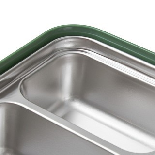 Ланч-бокс Fissman з двома відділенням 20,5х13,5х7,8 см 800 мл, колір зелений нержавіюча сталь (16756)