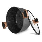 Кастрюля Fissman DIAMOND GREY 20x10 см / 2,6 л со стеклянной крышкой (14304)