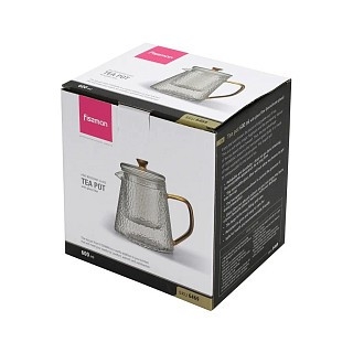 Чайник для заварювання Fissman 600 мл зі сталевим фільтром жаростійке скло (6469)