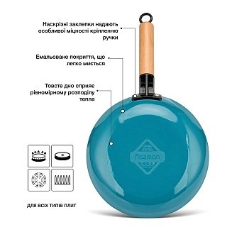 Сковорода для смаження Fissman SEAGREEN 24x4,5 см з дер. ручкою (емальований чавун) (4000) Сковорода для смаження Fissman SEAGREEN 24x4,5 см з дер. ручкою (емальований чавун) (4000)