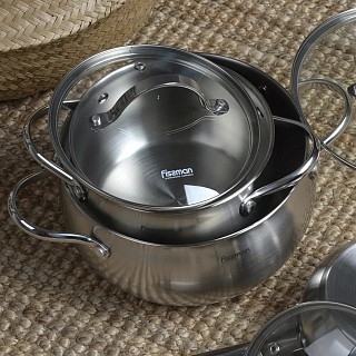 Кастрюля со стеклянной крышкой Fissman MARTINEZ 20x11 см на 3,5 л (5138) Кастрюля со стеклянной крышкой Fissman MARTINEZ 20x11 см на 3,5 л (5138)