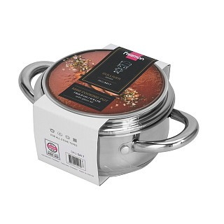Каструля Fissman зі скляною кришкою GULLIVER 14x6 см / 0,9 л нержавіюча сталь (5417) Каструля Fissman зі скляною кришкою GULLIVER 14x6 см / 0,9 л нержавіюча сталь (5417)