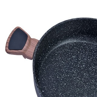 Сотейник Fissman 28x7,5 см 4100 мл DIAMOND GREY зі скляною кришкою (4306)