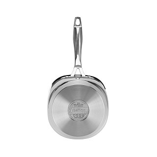 Ківш Fissman EXCLUSIVE PRO 16x8 см / 1,5 л зі скляною кришкою нержавіюча сталь (5540)