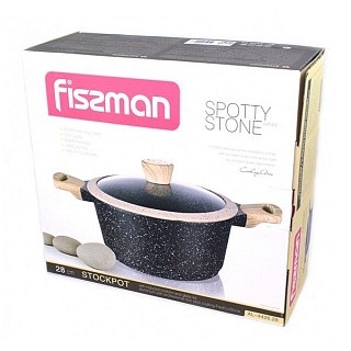 Каструля з кришкою Fissman SPOTTY STONE 28x12,5 см на 6,4 л (4426)