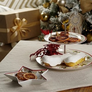 Блюдо Fissman CHRISTMAS 19 см в форме звезды фарфор (13789)